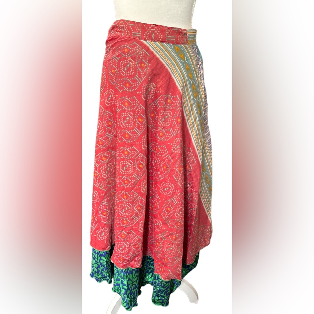 evez  multicolor Patterned A-Line Skirt wrap